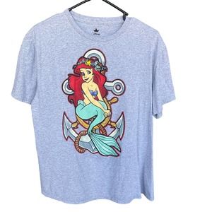 Disney Little Mermaid Shirt Womens Extra Large XL Gray Anchor Under the Sea